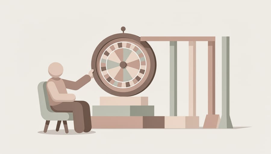 Casino gaming elements with hands symbolizing responsible gaming support