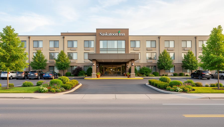 Exterior view of Saskatoon Inn in Saskatoon, Saskatchewan